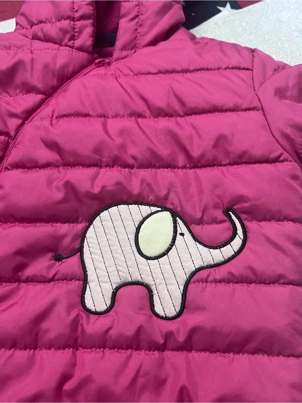 Sweet & Soft Paris Girls 24M Pink Puffer Snowsuit Elephant Hooded One Piece